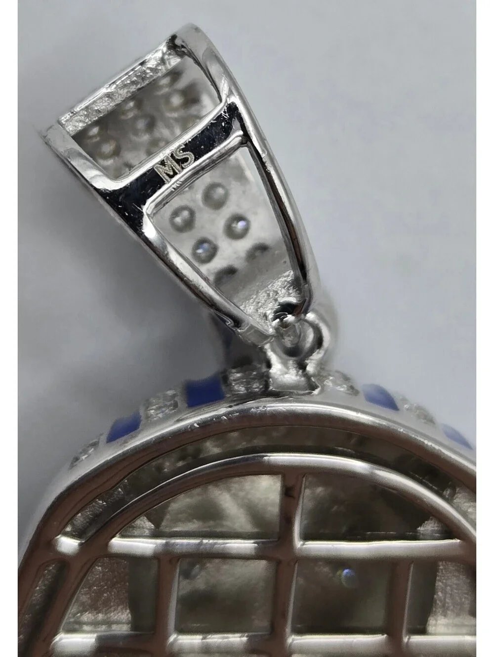 NEW 925 Sterling Silver VVS1 3.0ctw MOISSANITE Egyptian Pharaoh Pendant Enamel